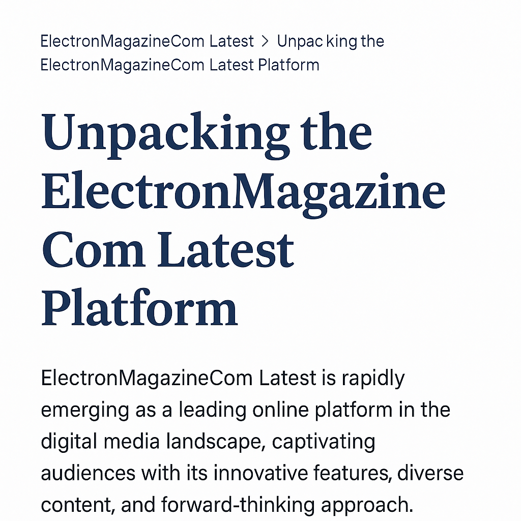 ElectronMagazineCom Latest